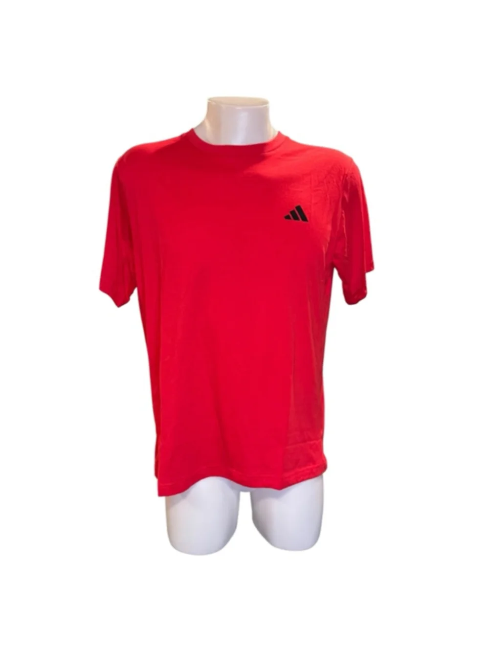 Men's Adidas Red Training Short Sleeve Tee XL with Black Logo i72